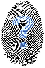 Image showing Help question mark Fingerprint