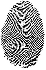 Image showing Black and White Fingerprint