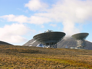 Image showing Parabolic Antenna in Svalbard