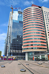 Image showing Skyscraper with pavement