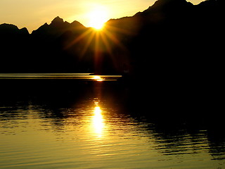 Image showing Sunset in Lofoten