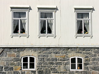 Image showing White window wall