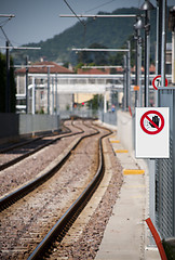 Image showing Train no walking