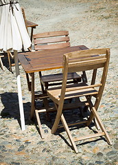 Image showing Wooden table and chair