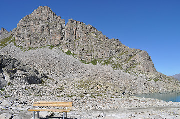 Image showing Bench on the mountain