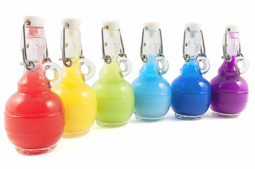 Image showing Set of Colorful flasks