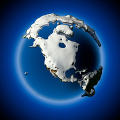 Image showing Planet Earth is covered by snow drifts