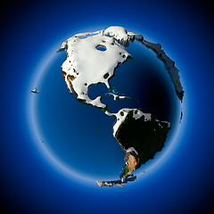 Image showing Planet Earth is covered by snow drifts