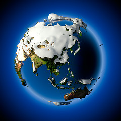 Image showing Planet Earth is covered by snow drifts