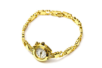 Image showing Woman golden wrist watch 