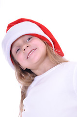 Image showing cute little smiling Santa girl