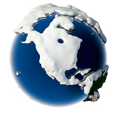 Image showing Planet Earth is covered by snow drifts