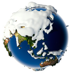 Image showing Planet Earth is covered by snow drifts