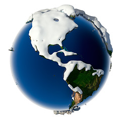 Image showing Planet Earth is covered by snow drifts