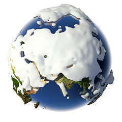 Image showing Planet Earth is covered by snow drifts