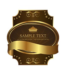 Image showing Golden royal label on black background with corners