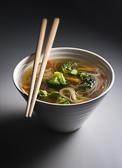 Image showing Asian noodle soup