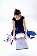 Image showing girl spending time in studying 