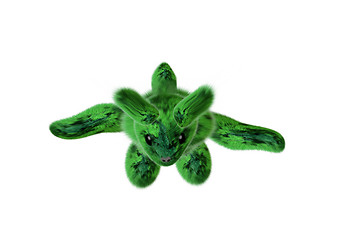 Image showing Green Fluffy 3d the Hare