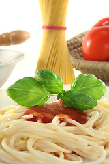 Image showing Spaghetti with tomato sauce
