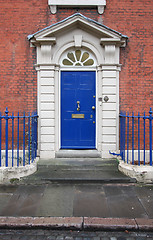 Image showing Blue georgian door
