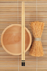 Image showing Japanese Bowl Chopsticks and Whisk