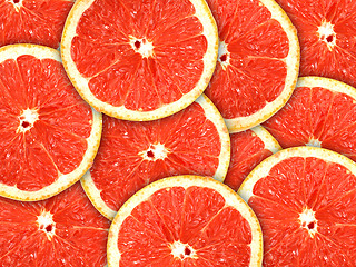 Image showing Background with citrus-fruit of grapefruit slices