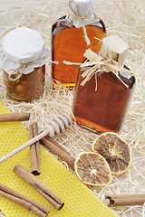 Image showing Homemade liqueur with spices – still life