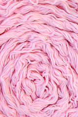 Image showing Sphere of pink wool with needles