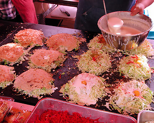 Image showing Cooking okonomiyaky