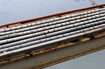 Image showing  Pipeline over a river