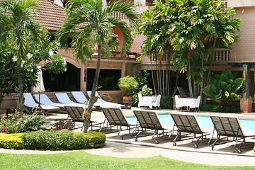 Image showing Tropical poolside