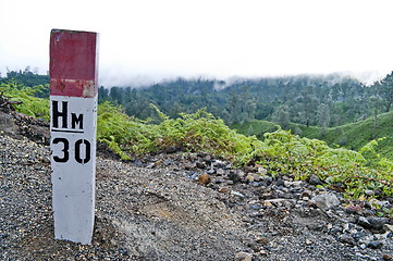 Image showing Mountain hiking sign