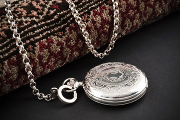 Image showing Closed silver pocket watch