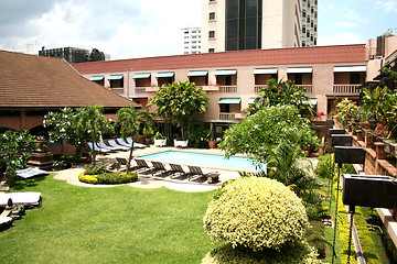 Image showing Tropical poolside