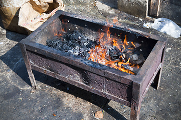 Image showing Brazier on a street