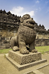 Image showing Guardian Statue in Borobudur temple site