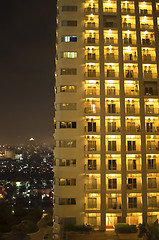 Image showing Skyscraper by night