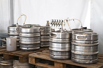 Image showing  Barrels of beer