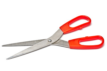 Image showing Red handled scissors 