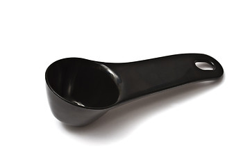 Image showing Black plastic coffee scoop