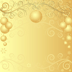 Image showing Golden christmas background