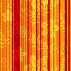 Image showing Seamless orange-red striped pattern