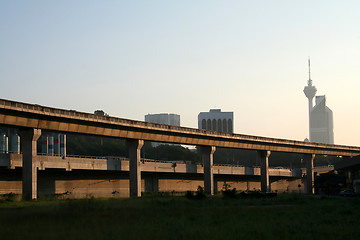 Image showing Elevated train tracks