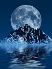 Image showing Mountain with Moon