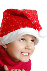 Image showing cute little smiling Christmas hat child