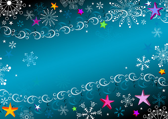 Image showing Dark blue Christmas frame