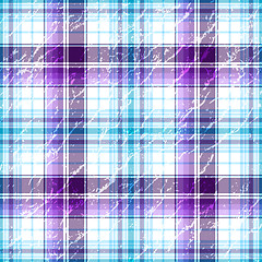 Image showing Repeating violet-white grunge checkered pattern