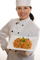 Image showing Chef with pasta