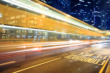 Image showing Megacity Highway at night with light trails